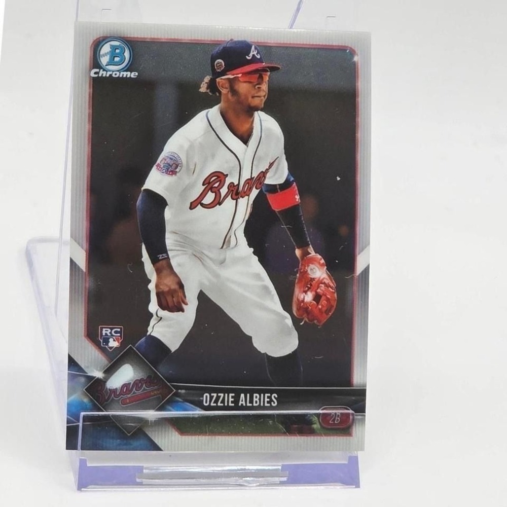 2018 Bowman Chrome Ozzie Albies Rookie Card #92 Atlanta Braves RC